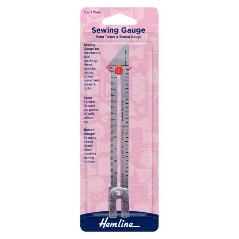 Hemline Sewing Knitting and Button Gauge 10cm