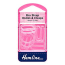 Hemline H470.18.C | Clear Plastic Bra Hook And Clasp Fastener | 18mm | 2 Sets