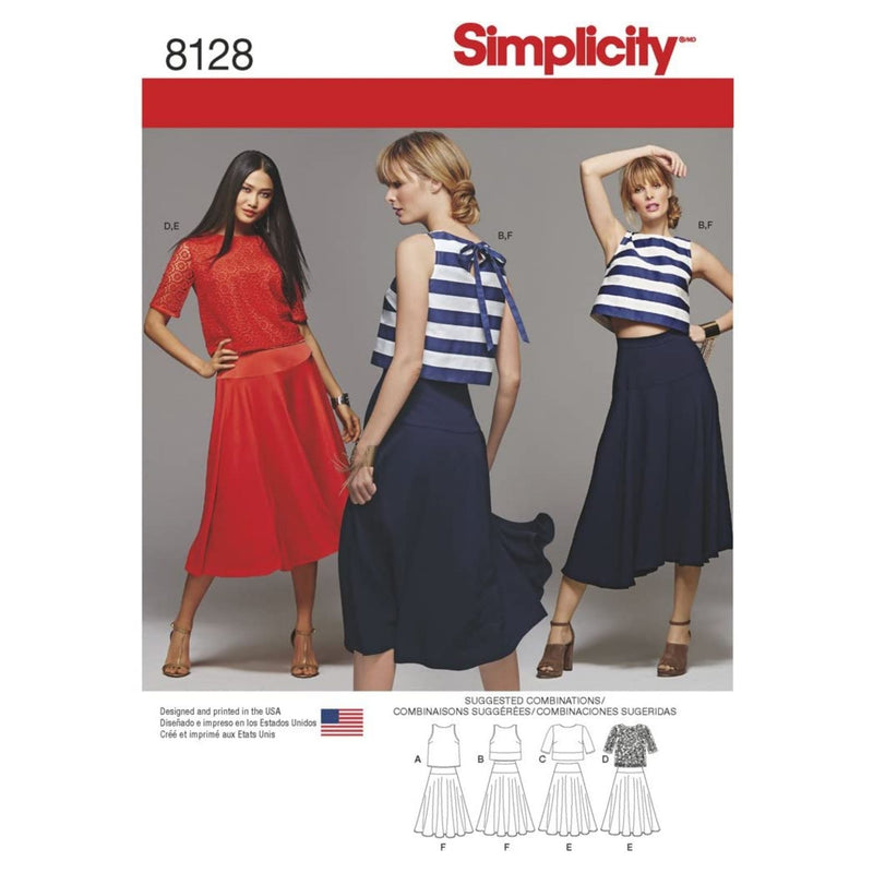 Simplicity Pattern 8128 Misses' Two Piece Dress, Paper, White, CARPET Uni Black; Size: 120x170 cm