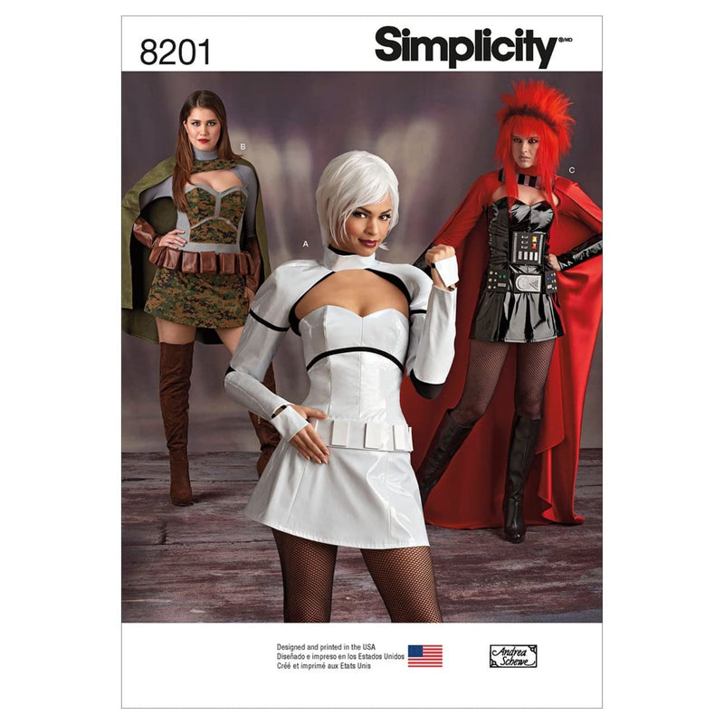 Simplicity Pattern 8201 Misses' Cosplay Costumes, Paper, White, 22 x 15 x 1 cm