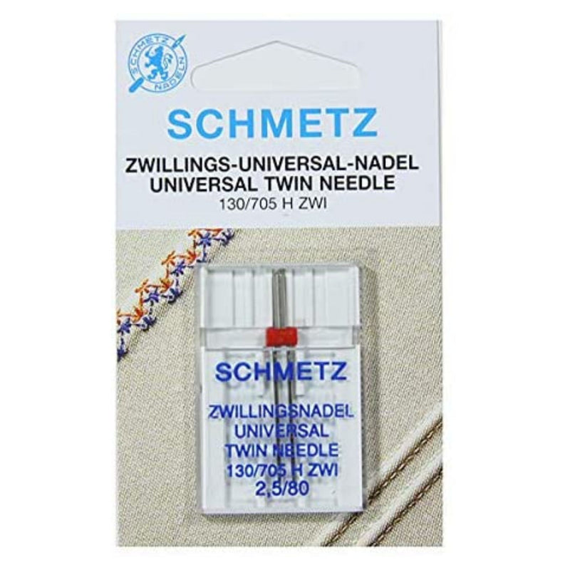 Twin Sewing Machine Needle by Schmetz - Size: 2.5/80