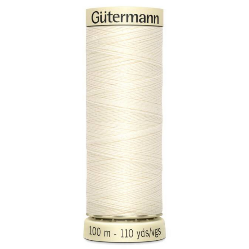 Gutermann 2T100 \ 1 Off-White Sew All Sewing Thread  100m